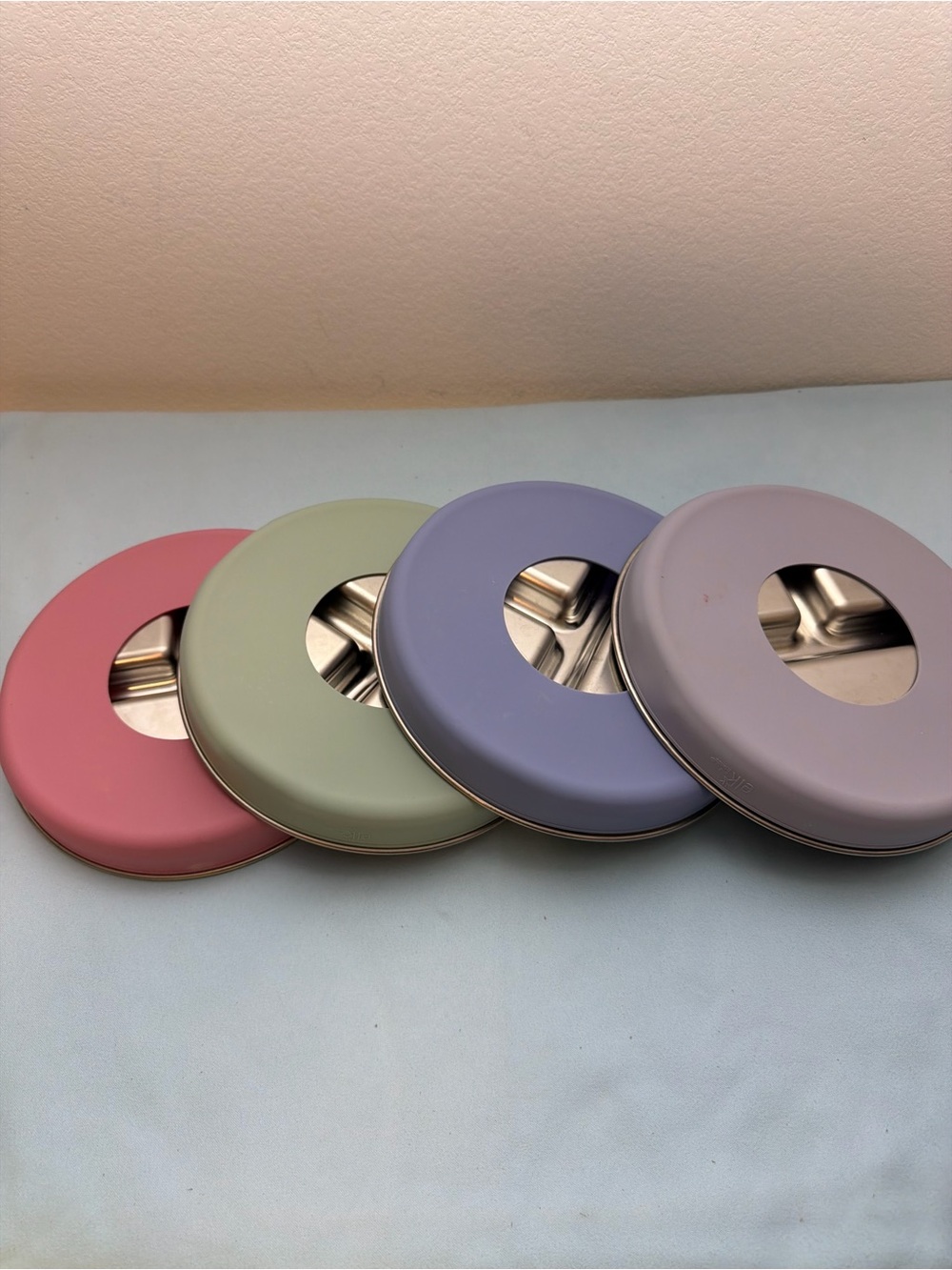 Elk and Friends Stainless Steel Divided Plates, 7.8" with Silicone Sleeves 4 pk